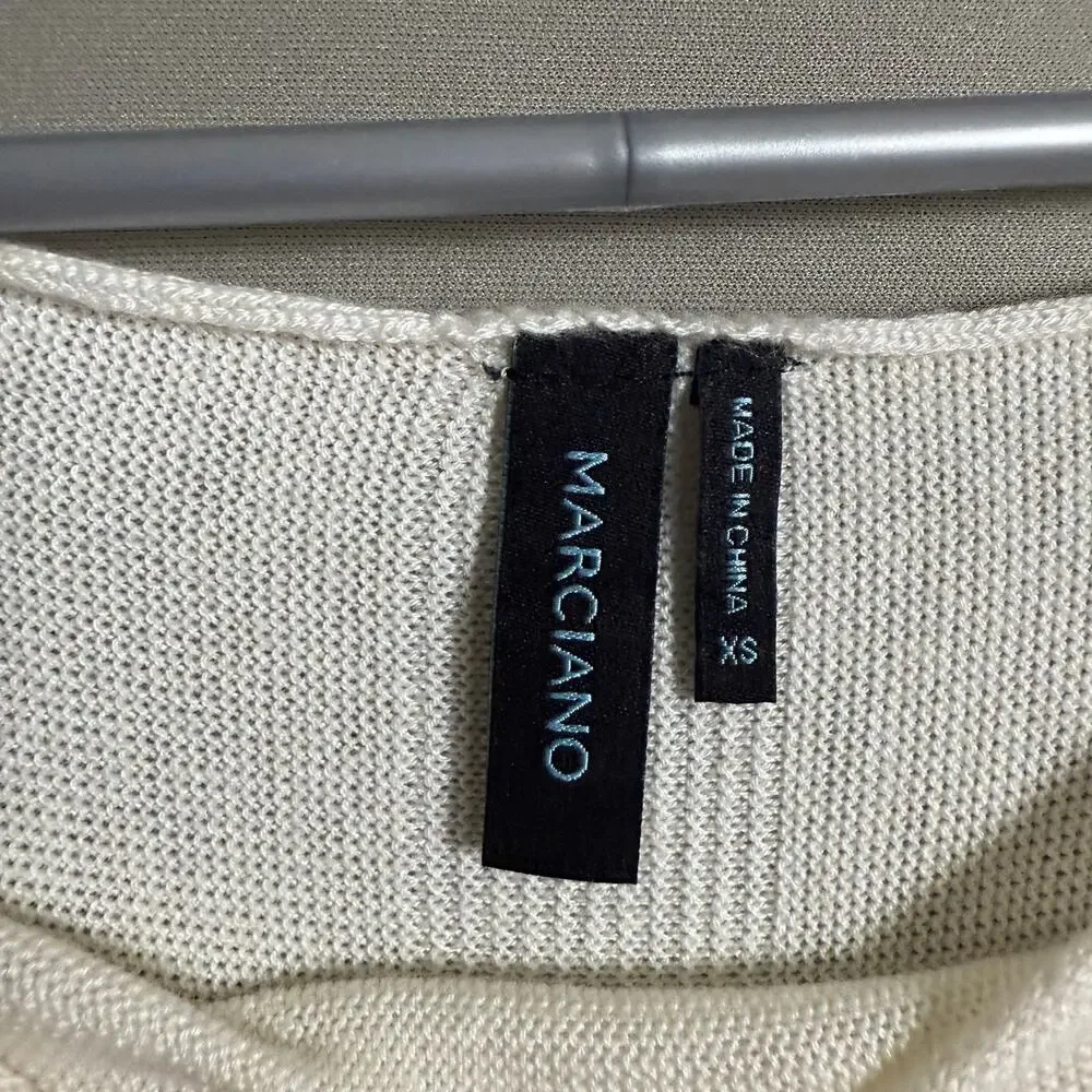 Marciano Wool Relaxed Slouchy‎ Coastal Dainty Batwing Sweater XS White Cream